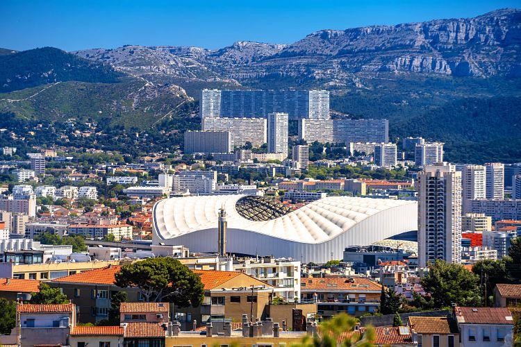 Stade Vélodrome stadium and Marseille cityscape view, French riviera (xbrchx - stock.adobe.com)